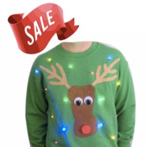 Ugly Christmas Sweater LIGHTS UP!!!